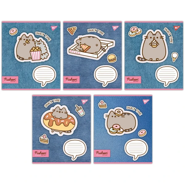 Зошит А5/12 арк коса YES Pusheen. Snack time, 767213