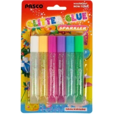 Клей з блискітками 10мл 6шт colors, Pasco GG-002