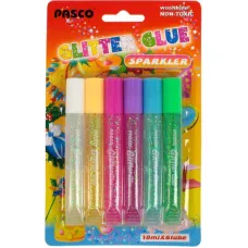 Клей з блискітками 10мл 6шт colors, Pasco GG-002