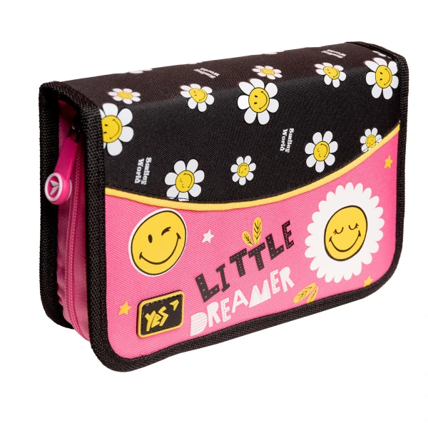 Пенал твердий YES одинарний з двома клапанами HP-04 Smiley World 533348