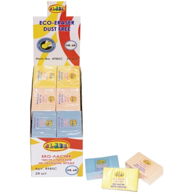 Гумка для стирання, Eco-PVC, Ribby, в дисплеї, асорті, 4985C, Class