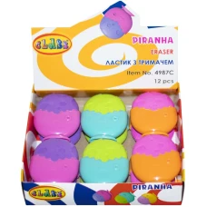 Гумка для стирання з тримачем, Piranha, в дисплеї, асорті, 4987C, Class