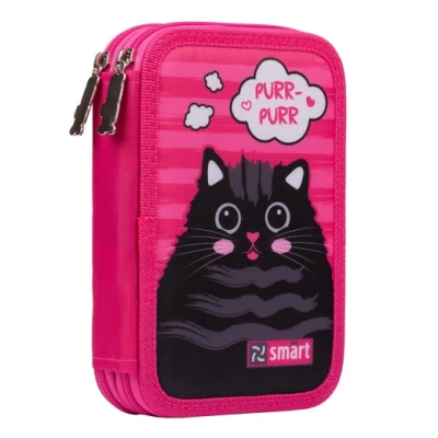 Пенал твердий Smart подвійний HP-01 Cat rules, рожевий 532841