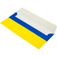 Конверт ДЛ скл, білий 80, [жовто-синій], коробка 0,5 тис.шт, 2240_113_285