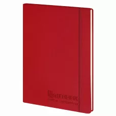 Щоденник вчителя і вихователя А5 (145х202), 112 арк., лінія, обкл. шт.шк., гнучка на гумці, червоний, 233-FE-0620