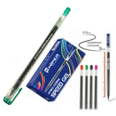 Ручка гелева Hiper Speed Gel, 0.5мм. 3 км. зелена, HG-911