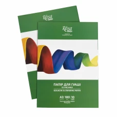 Папка для гуаші А3 (29,7*42см), 180г/м2, 10л, Дрібне зерно, ROSA Studio
