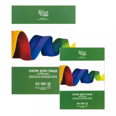 Папка для гуаші А4 (21*29,7см), 180г/м2, 10л, Дрібне зерно, ROSA Studio