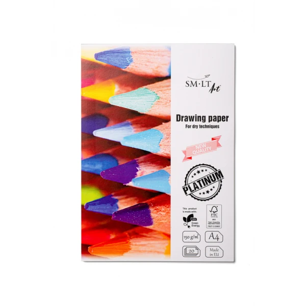 Папка для рисунку Platinum А4, 150г/м2, 20л, Smiltainis