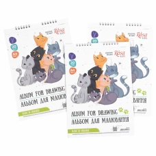 Альбом на спіралі для малювання, Cats Friendship , А4, 100г/м2, 20л, ROSA Kids