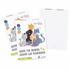 Альбом на спіралі для малювання, Cats Friendship , А4, 100г/м2, 20л, ROSA Kids