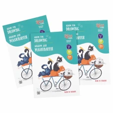 Альбом-склейка для малювання, Cats on a Вicycle, А4, 100г/м2, 30л, ROSA Kids
