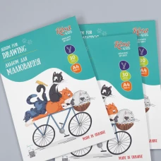 Альбом-склейка для малювання, Cats on a Вicycle, А4, 100г/м2, 30л, ROSA Kids