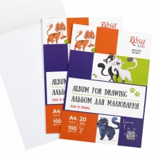 Альбом-склейка для малювання, Cats, А4, 100г/м2, 20л, ROSA Kids