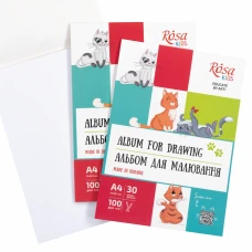 Альбом-склейка для малювання, Cats, А4, 100г/м2, 30л, ROSA Kids