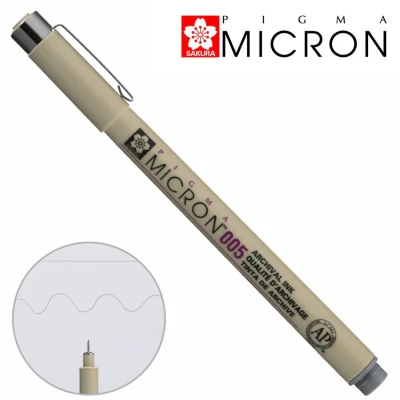Лінер PIGMA MICRON (0.05), 0,2мм, Сірий, Sakura