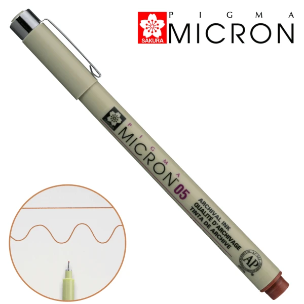 Лінер PIGMA MICRON (0.5), 0,45мм, Коричневий, Sakura