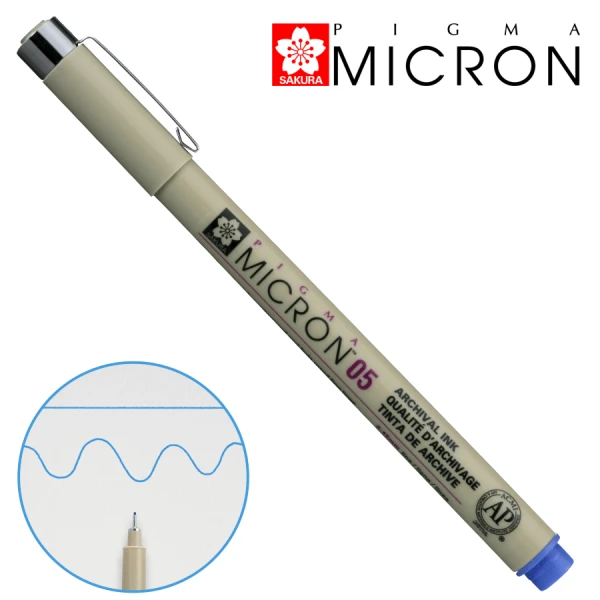 Лінер PIGMA MICRON (0.5), 0,45мм, Синій, Sakura