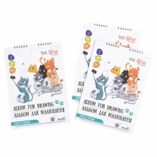 Альбом на спіралі для малювання, Cats Selfies, А4, 100г/м2, 30л, ROSA Kids