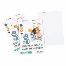 Альбом на спіралі для малювання, Cats Selfies, А4, 100г/м2, 30л, ROSA Kids