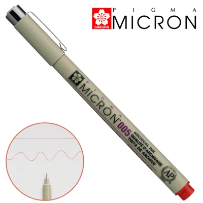 Лінер PIGMA MICRON (0.05), 0,2мм, Червоний, Sakura