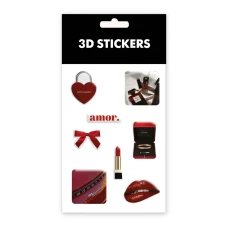 Наліпки 3D-стікер "Classic red" набір 8 стікерів SB-41 Tattooshka