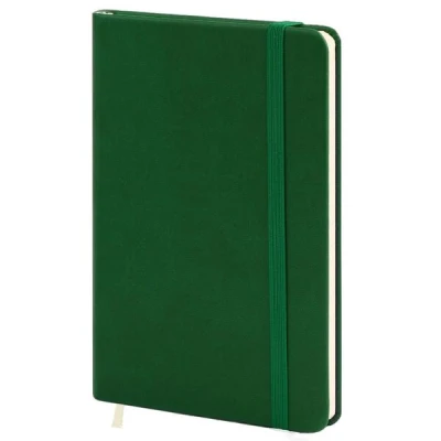 Записна книжка А5 (130х202) 128 арк., крем, кліт, обкл. шт.шк. Vivella на гумці, зелений, 452/1-PE-2040