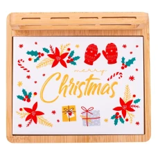 Сирна дошка на бамбуковій підставці "Merry Christmas", 22*15 см., 6020-006