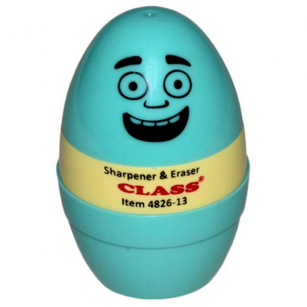 Точилка 2 в 1 з ластиком Faces, бірюз.кол., 4826-13, Class