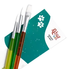 Набір пензлів 3, синтетика, 3шт: кругла (№6,8), плоска (№10), ROSA Kids