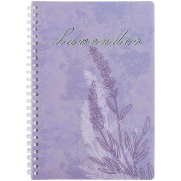 Блокнот на спіралі пласт. обкл., А5, 80 арк., кліт., Lavender 3, 8033-3-A