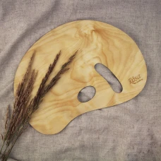 Палітра дерев'яна, овальна МОДЕРН, ергономічна, промаслена, 30х40см, ROSA Gallery