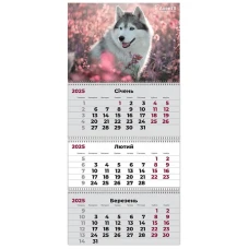Календар настінний квартальний 2025 р.,3 пр. Dogs 2, 8803-25-17-A