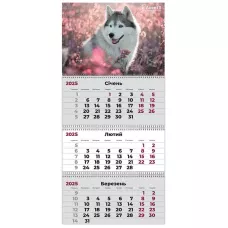 Календар настінний квартальний 2025 р.,3 пр. Dogs 2, 8803-25-17-A