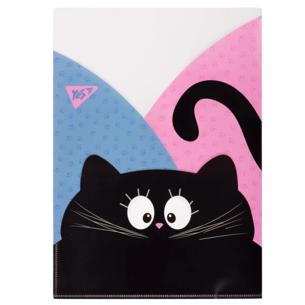 Папка-куток A4 "Meow", 3 фігурні відділення, 491928 YES
