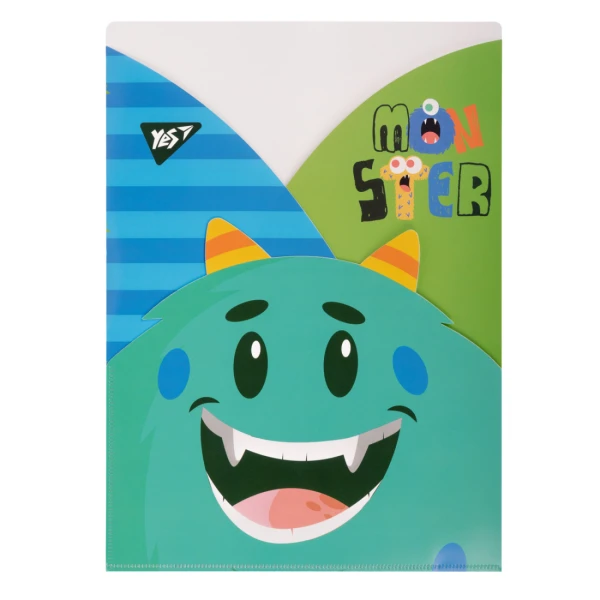 Папка-куток A4 "Monsters", 3 фігурні відділення, 491941 YES