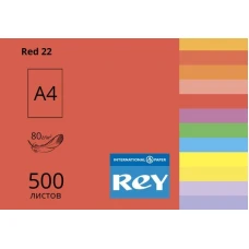 Папір кольоровий REY Adagio А4 80г/м2, 500 арк. інтенсив Red 22, червоний