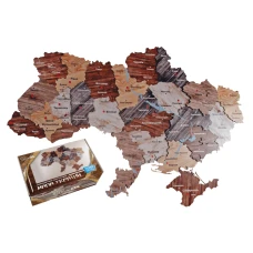 Мапа України двошарова деревяна, настінна р. 160*110 см., PuzzleOK