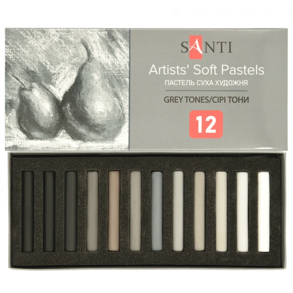 Пастель суха худож. Santi "Grey Tones", 12 кол., 353698