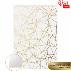 Калька напівпрозора з тисненням „Gold Polygon“, 21х29,7см, 100 г/м2, ROSA Talent
