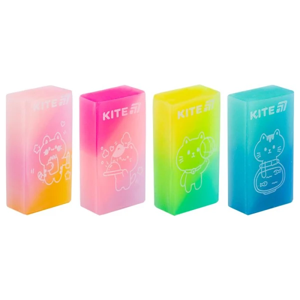 Гумка кольорова Jelly cat, асорті, K24-143 Kite