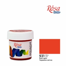 Фарба гуашева, Червона світла (931), 20мл, ROSA Studio