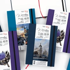Блокнот для акварелі Unica by Fabriano, А5, 250г/м2, 32 л, папір білий, Бірюза, ROSA Gallery