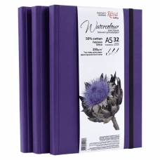 Блокнот для акварелі Unica by Fabriano, А5, 250г/м2, 32 л, папір білий, Фіолетовий, ROSA Gallery