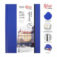 Блокнот для акварелі Watercolor by Fabriano, А5, 200г/м2, 32 л, папір білий, Ультрамарин, ROSA Gallery