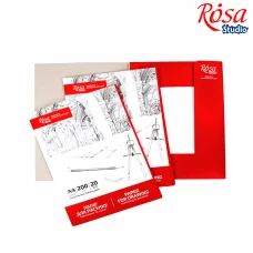 Папка для рисунку та креслення А4 (21*29,7см), 200г/м2, 20л, Дрібне зерно, ROSA Studio
