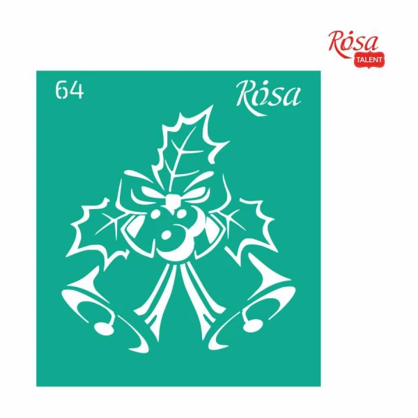Трафарет багаторазовий самоклеючий, №64, 9х10см, Серія „Новий рік“, ROSA Talent