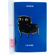 Блокнот пласт. обкл. двійна, А5+, 40 арк, кліт, Weird dog K22-460-1 Kite