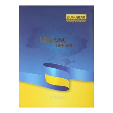 Блокнот UKRAINE, А5, 80 арк., кліт, тверда обкл, гл. ламінація з поролон, блакитний, BM.24582101-14