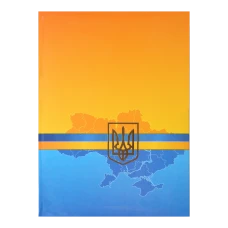 Блокнот UKRAINE, А5, 80 арк., кліт, тверда обкл, гл. ламінація з поролон, синій, BM.24582101-02